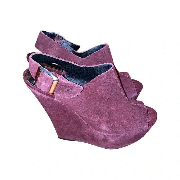 Steve Madden Wearme Platform Peep Toe Burgundy Sandals Size 6.5 - Picture 2 of 8